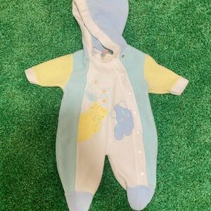 Vintage newborn/baby Hooded Baby Footie